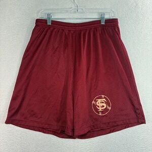 Vintage Florida State Basketball Shorts Men XL Maroon Mesh Baseball Baggy Loose